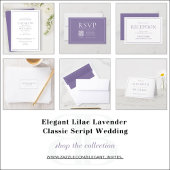 Elegant Lila Lavender Classic Script Hartelijk dan Kaart