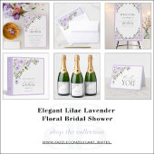Elegant Lila Lavender Botanische Bridal Brunch Kaart