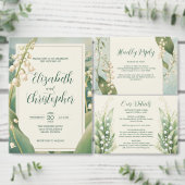 Elegante Lily van de vallei Bruiloft Save The Date Kaart (Personaliseer de collectie van deze zelfstandige maker.)