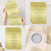 Elegant Luxe Goud bruiloft Menu