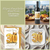 Koninklijke kroon en gouden accenten 30e verjaarda kaart