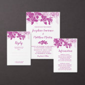 Elegante magenta orchideeën bruiloft uitnodiging (Personaliseer de collectie van deze zelfstandige maker.)