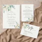 Elegante Magnolia Eucalyptus bruiloft details Informatiekaartje (Personaliseer de collectie van deze zelfstandige maker.)