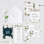 Magnolia bloemenhuwelijkscadeau registerkaart vierkante visitekaartjes