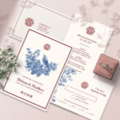 Dubbele Xi QR-code Chinese Trouwensluitkaart Save The Date