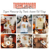 Elegant Manuscript Thanks Autumn Foliage Photos  Acryl Uitnodigingen