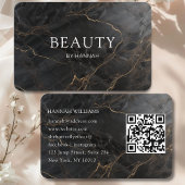 Elegante, Marmer-Black-Gold, Salon, QR-Code Review Reclamebord Met Voetstuk