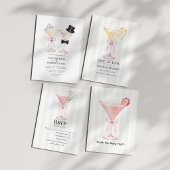 Elegante Bruid Bruidegom Martini Cocktail Bruiloft Kaart
