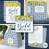 Lemon Positano Italiaanse blauwe Tegel Wijn Etiket