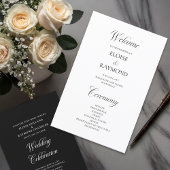 Elegante minimalistische kalligrafie wit bruiloft  menu