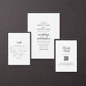 Elegante Zwart Wit Wedding Orde van Service Programma (Personaliseer de collectie van deze zelfstandige maker.)