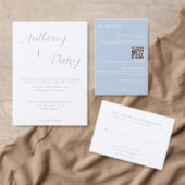 Elegante minimalistische stoffige blauw witte rand kaart (Personaliseer de collectie van deze zelfstandige maker.)