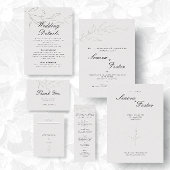 Elegante minimalistische bloemenbruiloft menu