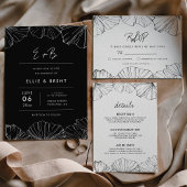 Elegant minimalist Ginkgo Biloba bruiloft Kaart