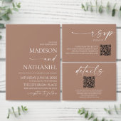 Moderne minimalistische elegante Mocha Mousse brui Bedankdoosjes (Personaliseer de collectie van deze zelfstandige maker.)