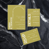 Minimalistische witte messing typografie bruiloft informatiekaartje (Personaliseer de collectie van deze zelfstandige maker.)