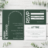 Elegante minimalistische moslim wit groen bruiloft menu (Personaliseer de collectie van deze zelfstandige maker.)