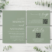 Moderne minimalistische elegante wijze groene brui gastenboek (Personaliseer de collectie van deze zelfstandige maker.)