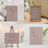 Elegant Script Custom Mauve bruiloft Bedankt Cadeaulabel