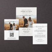Modern Elegant Calligraphy Script 3 Photo Wedding Bedankkaart (Personaliseer de collectie van deze zelfstandige maker.)