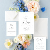 QR-code Website legant minimalistisch script zwart RSVP Kaartje