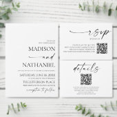 Moderne elegante minimalistische witte zwarte brui save the date (Personaliseer de collectie van deze zelfstandige maker.)