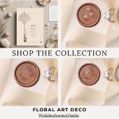 Elegante minimalistische Floral Art Deco bruiloft Handwaaier