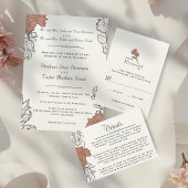 Art Nouveau Botanische Formele Bruiloft Details Informatiekaartje