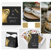 50 & Fabulous Zwart Goud Verjaardag Mini Sparkling Sparkling Wijnetiket