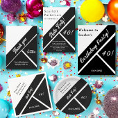 Elegante zwart-wit moderne chique 40e verjaardag papieren bordje