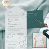 Elegant moderne belletjes Geometric Grey & Dark Bl Bedankkaart