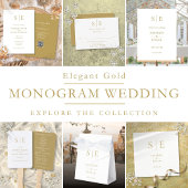 Elegant modern gouden monogram minimalistisch papieren bordje