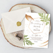 Elegante moderne groen en gouden bruiloft Menu