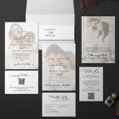 Elegante kalligrafie script bruiloft RSVP online Informatiekaartje