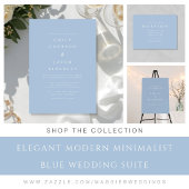 Elegante Minimalistische Blauwe Bruiloft Kaart