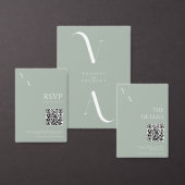Elegant Modern Minimalist Sage Green Wedding Informatiekaartje (Personaliseer de collectie van deze zelfstandige maker.)