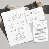 Modern Script Dank u trouwplaatskaart