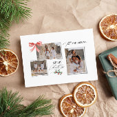 Red bow ribbon Script Familievakantie Bedankjes Labels