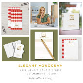 Elegant Zakelijk Monogram Logo Gouden Vierkant Briefpapier