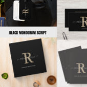 Aangepaste naam voor Modern Black Monogram Script- Theedoek