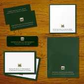 Donkergroen Goud Monogram Retouradreslabel Etiket