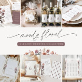 Moody Paarse Roos Trouwtafel Nummer Teken Kaart