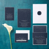 Elegant Navy & Silver Falling Stars Wedding Ronde Kartonnen Onderzetter (Personaliseer de collectie van deze zelfstandige maker.)