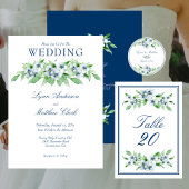 Elegant Navy & White, bruiloft Adresetiketten Etiket