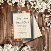 Navy en Gele Herfst Wildflower Ronde Sticker