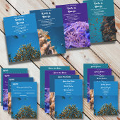 Moderne marinevlek onderwater Zee visrif bruiloft Save The Date