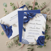 Elegante Navy Blue Rozen & Silver Glitter Wedding (Personaliseer deze collectie van deze onafhankelijke maker. Test)