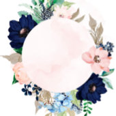 Elegant Navy Blush Pink Florals Weddenschap Kaart