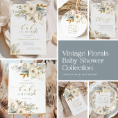 Elegant Neutral Baby in Bloom Baby shower Kaart