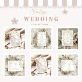 Elegante Neutral Floral Crest Wedding RSVP Kaartje